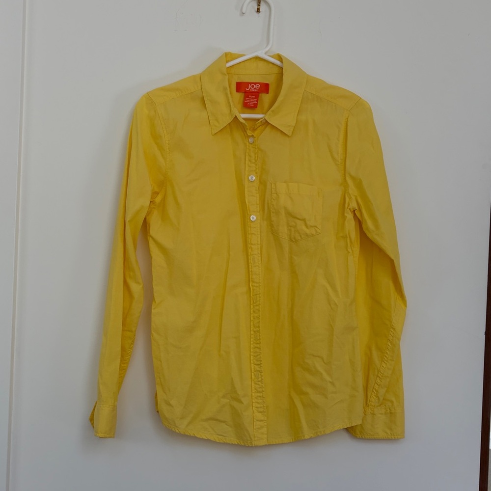 Joe Fresh Bright Yellow Long-Sleeve Button-Down Shirt